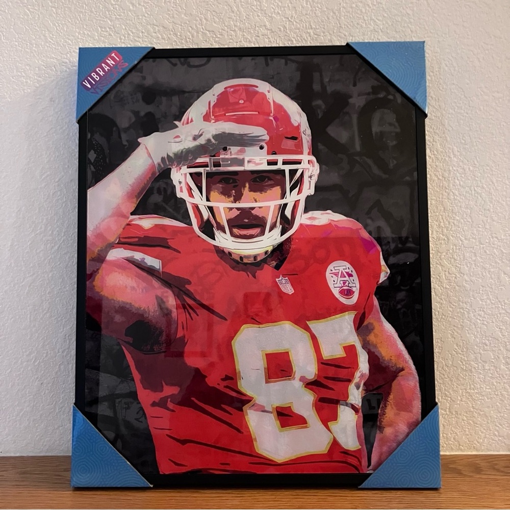 TRAVIS KELCE Vibrant Visions Sports Wall Art 87 Kansas City Chiefs 16x20 NEW NIB